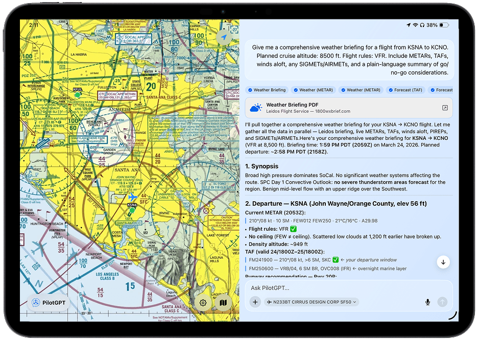 PilotGPT on iPad